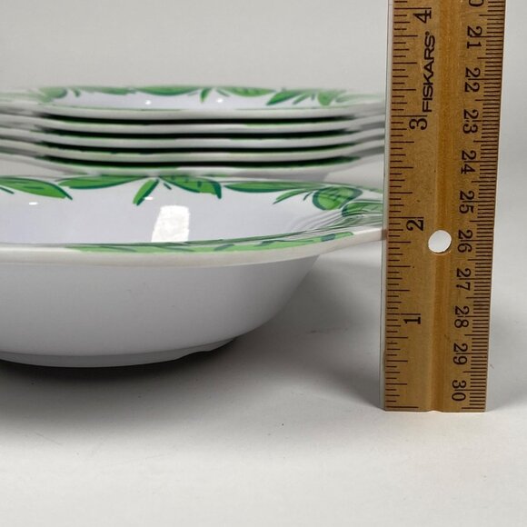 Trudeau Melamine Salad Cereal Bowls Set of 6 Fruit Blueberry Print Scallop Edges - Picture 8 of 9